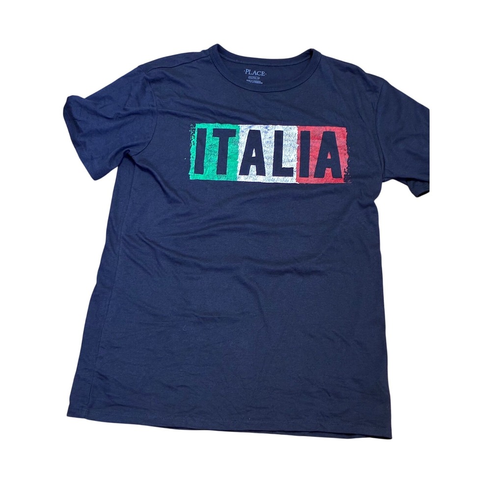 Italia Graphic Tee Navy Blue Short Sleeve T-Shirt XS/S